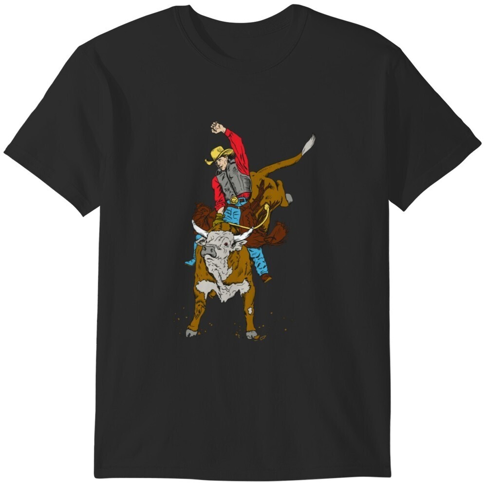 Bull Rider Western Rodeo Graphic Vintage Style Unisex T-Shirt